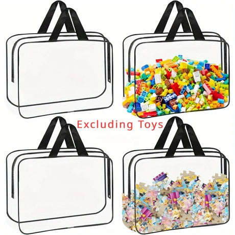 Carvallo-uppbevaringsväska ClearyBag Kids | Transparent & Vattentät | För pussel, böcker, byggklossar & resor | 30×22×10 cm Carvallo