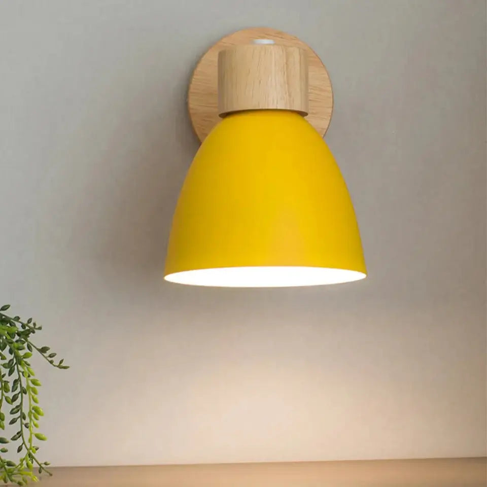 Royallure Nordic Wood Väggbelysning med Dragströmbrytare – Modern Minimalistisk Vägglampor för Sovrum och Vardagsrum Carvallo