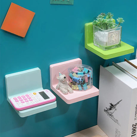 Carvallo FlexMount Vägghylla Multifunktionell | Självhäftande & Borfria | För Bad, Kök & Vardagsrum | Ideal för Tvål, Fjärrkontroll, Nycklar Carvallo