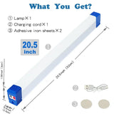 Carvallo LED Rör | Uppladdningsbar campinglampa med magnet & krok | 32/52 cm | Bärbar nödbelysning för utomhus & fordon Carvallo