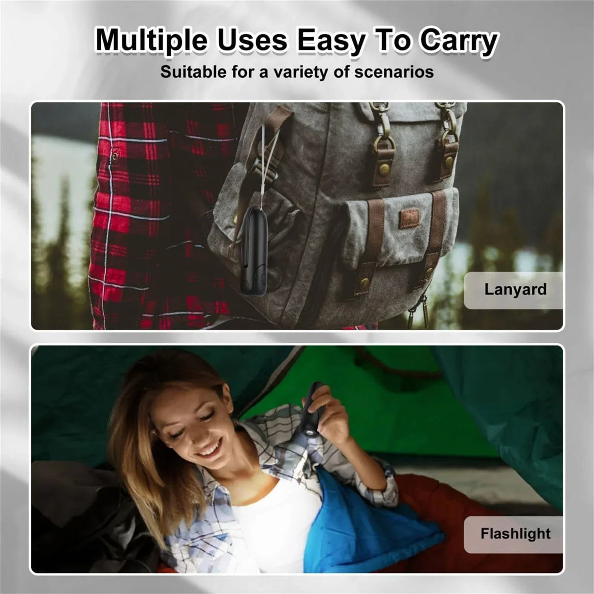Carvallo 3i1 Mini Fläkt | Handfläkt med Powerbank & Ficklampa | Fällbar, Tyst & Barnsäker – USB uppladdningsbar Carvallo