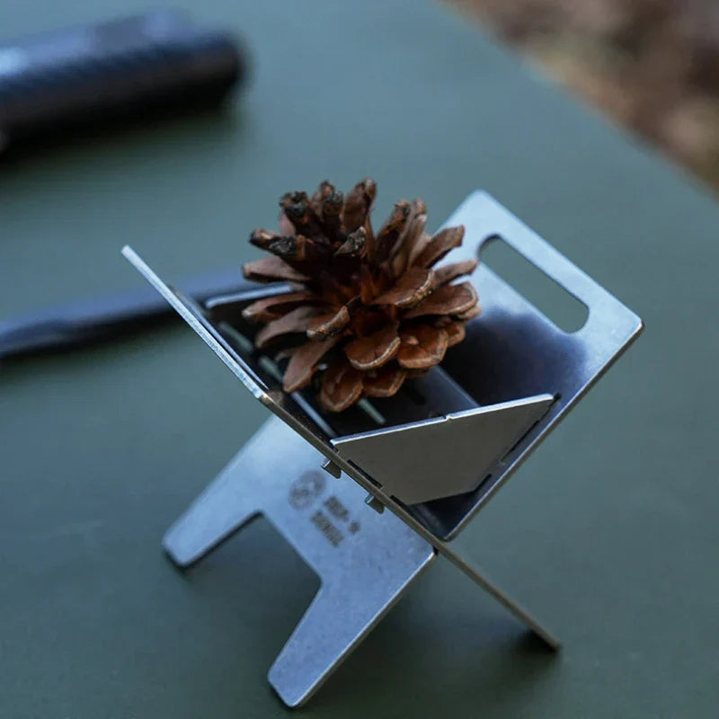 Carvallo Essence Mini-aromatermisk ugn av titanlegering | Fällbar alkoholugn & rökelsehållare för camping & hem – Ultralätt & bärbar Carvallo