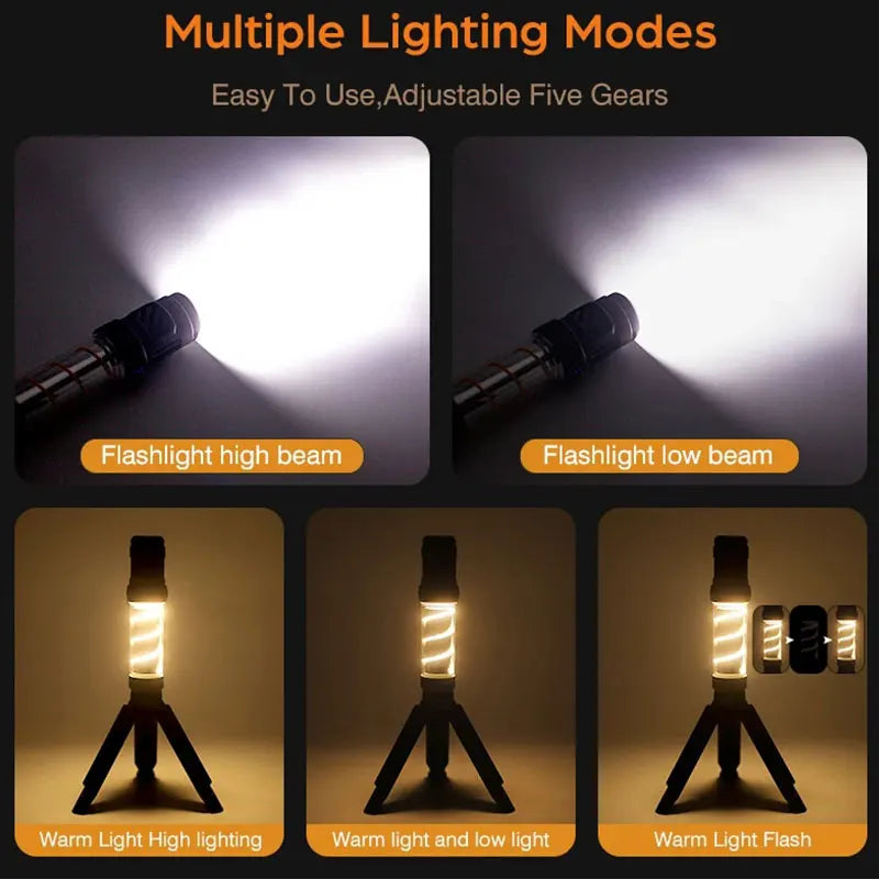 Carvallo Campinglampa InsectoGlow Pro | LED-ljus med myggskydd & stativ | 5 ljuslägen & 3000 mAh batteri | IP44 vattentålig Carvallo