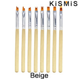 Carvallo-penselsæt NailMuse 8-pak | Fine detaljpenner til gel og neglekunst | Træhåndtag | Fås i 5 farver Carvallo