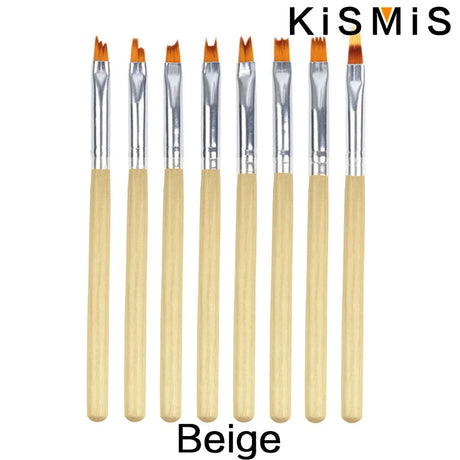 Carvallo-penselsæt NailMuse 8-pak | Fine detaljpenner til gel og neglekunst | Træhåndtag | Fås i 5 farver Carvallo