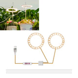 Carvallo Luminara Ring | LED-växtbelysning med timerfunktion | 1–4 huvuden | USB-driven & 5-stegs dimbar Carvallo