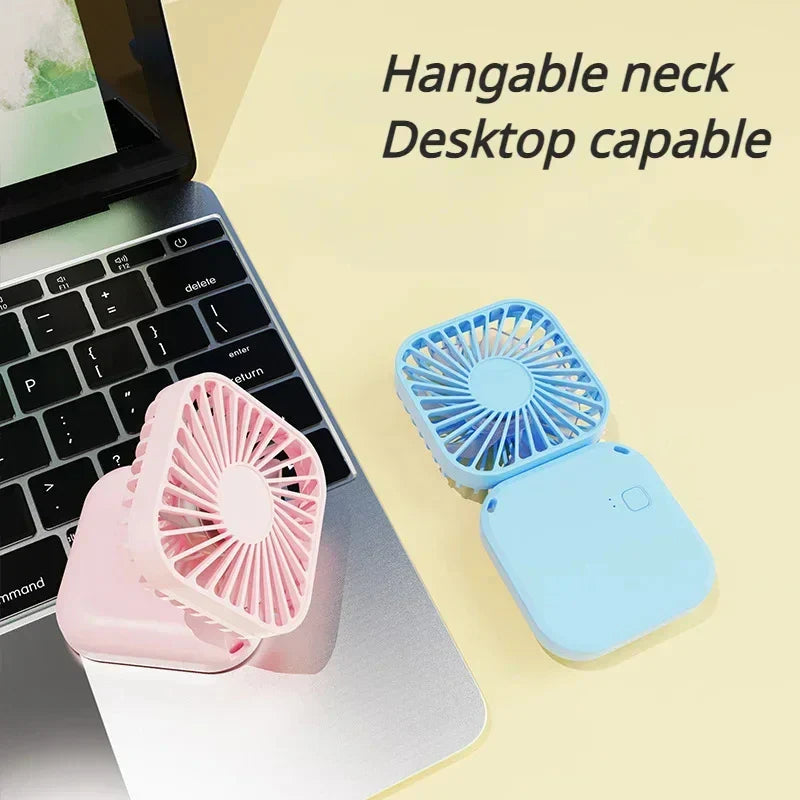 Carvallo-Ventilator AirFlip | 3-i-1 Hand-, Bord- & Halsventilator | USB-laddning | Tyst & Fällbar | 14,9×7×2 cm Carvallo