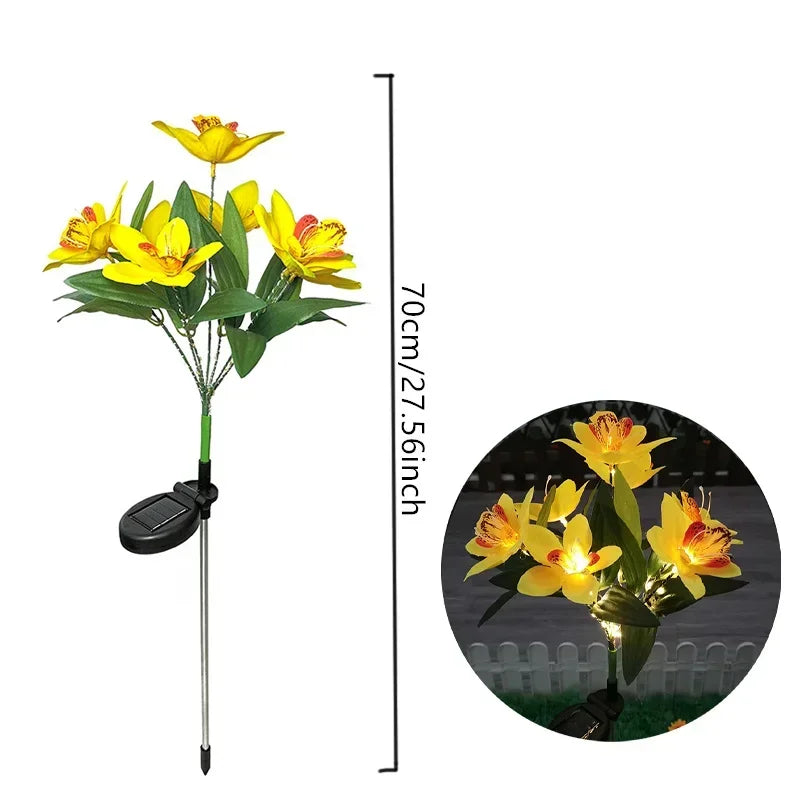 Carvallo OrchidLight Soliga orkidéer trädgårdslampa | LED-landskapsljus | Vattentät & Dekorativ | För trädgård, väg & balkong Carvallo