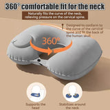 Carvallo Resa-Nackkudde | Uppblåsbar & Ultralätt | U-Form med Duvfyllning | 35x25x7cm Carvallo