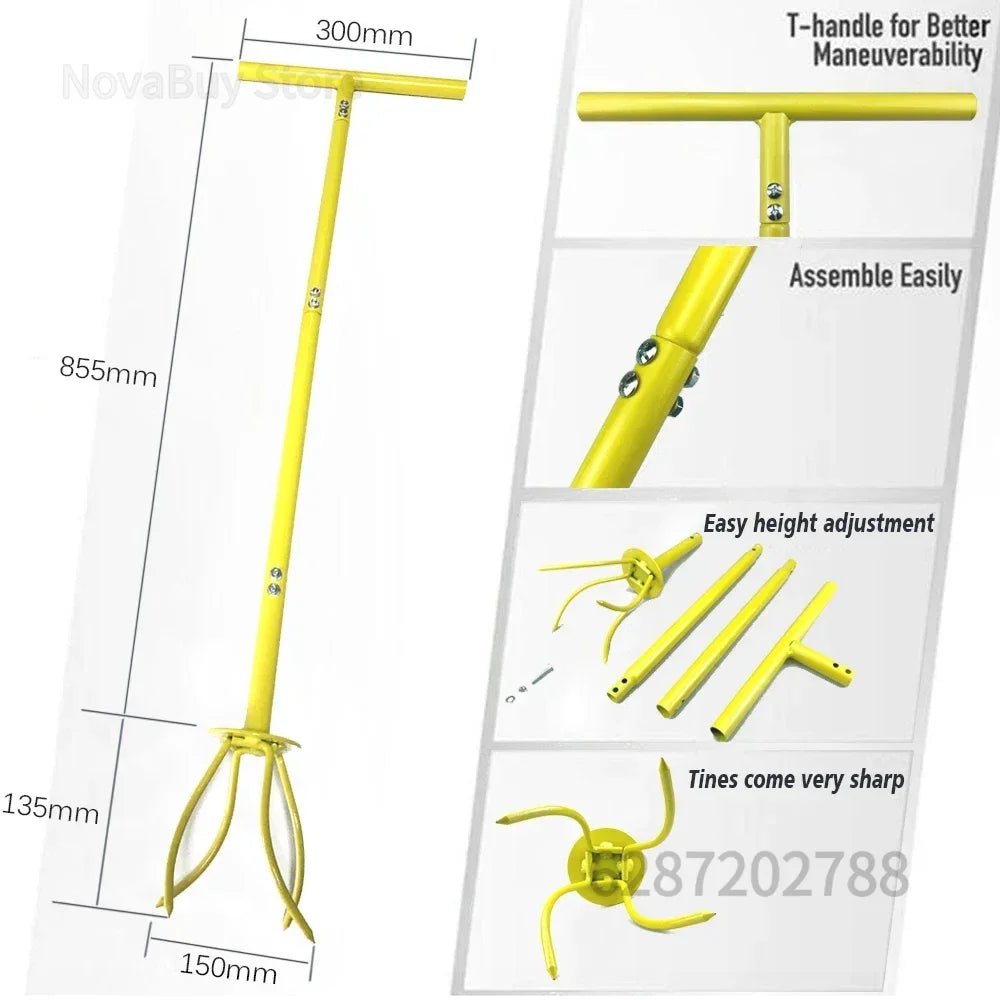 Carvallo Ergonomisk Bakhackare med T-handtag | Höjdjusterbar | För Trädgård & Rabattvård | Manuellt Grävverktyg Carvallo