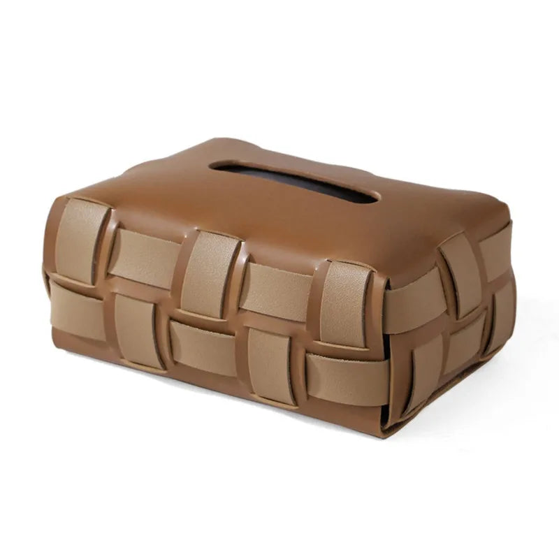 Carvallo – Lyxig Vegan Läder Pappershållare med Vävt Mönster Carvallo