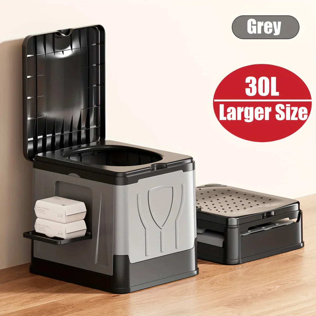 Carvallo Campingtoalett Camploo XL | Bärbar med lock | Extra Stor & Stabil | För Utomhus, Resa & Båt Carvallo