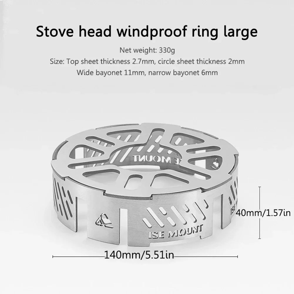 Carvallo VindskyddsrIng för Campingkök | Rostfritt stål | Värmebeständig & Stabil | För 3- & 4-punktsbrännare Carvallo