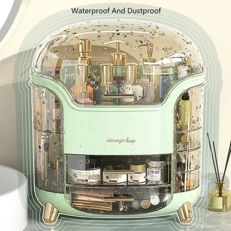 Transparent Desktop Makeup Organizer – Stort kapacitet dammavvisande smycke- och kosmetikaförvaringslåda Carvallo