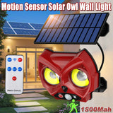 Carvallo Solar Vägglampa Uggla | Rörelsesensor & 3 Läge för Ljus | Väderbeständig IP54 | Trädgårdsdekor Carvallo