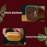 Carvallo ClaryCasa PureStore | Fyrkantig glas med bambulock | 800–2500 ml | Lufttät köksbehållare för livsmedel & organisation Carvallo