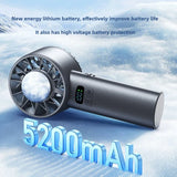 Carvallo Mini-handsfläkt med is-kylning och LED-display | USB-uppladdningsbar och bärbar | För utomhus, resor och heta sommardagar Carvallo