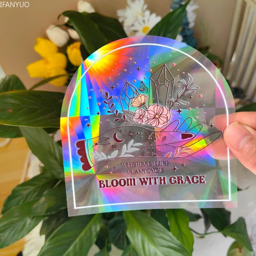 Carvallo fönsterdekal solfångare | Självhäftande med 3D-regnbågseffekt | För fönster, väggar & dekoration Carvallo