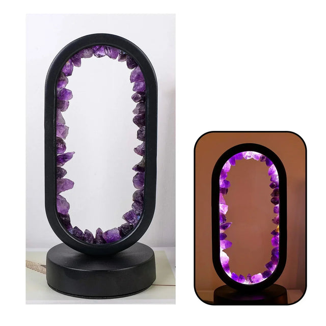 Elegant Amethyst Crystal Lamp – Ambient LED Belysning för Avkoppling Carvallo
