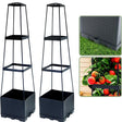 Carvallo GrowTower höjbädd växtkärl med stöd | 114 cm höjd | Modulärt tomat- & grönsakstornssystem | Med vattentank Carvallo