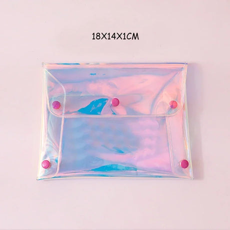 Carvallo Kosmetiktasche Transparent | Laser-effekt Kulturbeutel | För smink, pennor & resor | Vattentät & stilig Carvallo