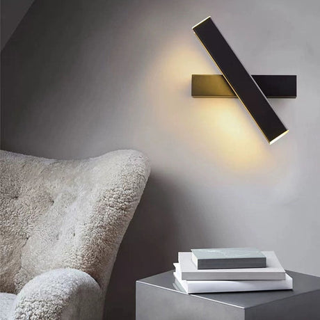 360° Roterande LED-Vägglampa-Lights-Hemnix-22cm svart 4W-Varmt vitt (2700-3500K)-Hemnix