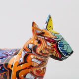 ColorPup Modern Bullterrier-staty – Livfull graffitikonsthundfigur MILA Sverige