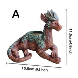 Carvallo Deko | Kreativ Draketrädsplanta | Suckulent- & Bonsai-blomkruka | Resin dekoration för trädgård & vardagsrum Carvallo