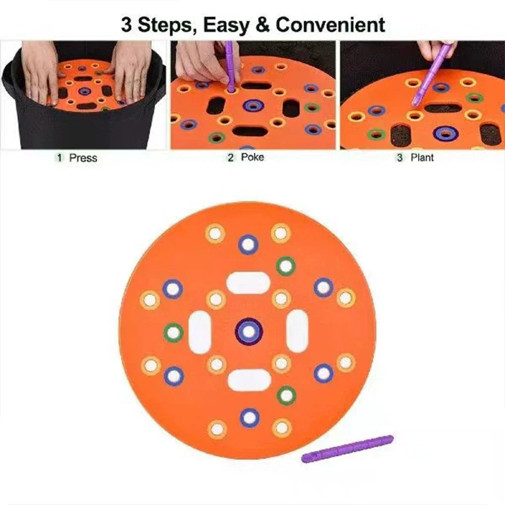 Carvallo CircleTool Planter Help Seed Template Round | Precision Seed Template Made of ABS Plastic | For Even Sowing & Easy Weeding Carvallo