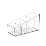 Carvallo Organizer BambuGrid 4-fack | Fjärrkontrollhållare & Förvaringsbox | Bambu & Plast | För Kontor, Bad & Vardagsrum Carvallo