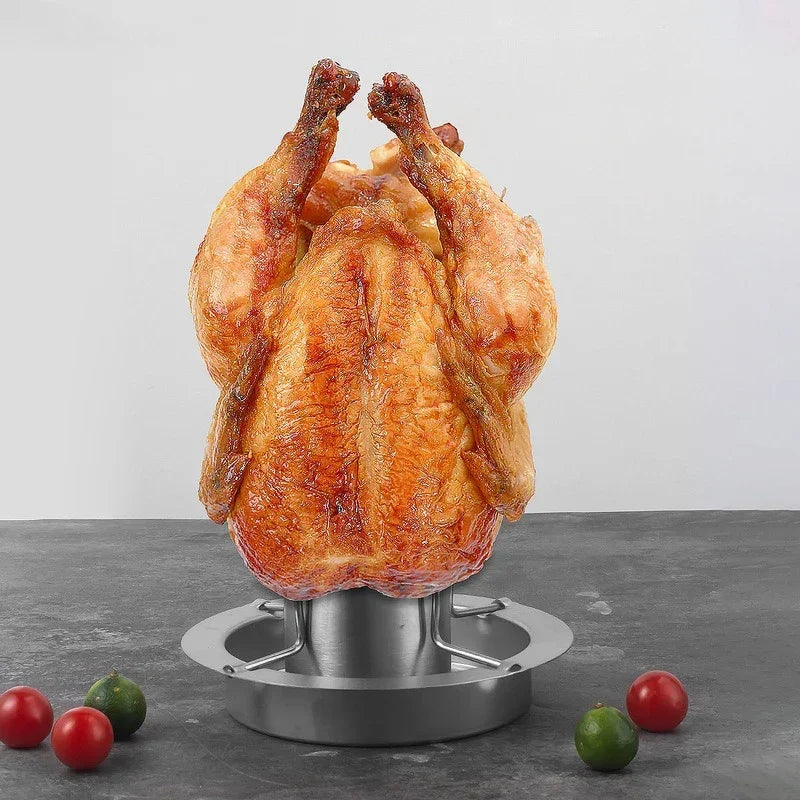 Carvallo Flammstahl | Rostfri kycklinghållare i rostfritt stål | Vertikal grillning | Avtagbar & Rostfri Carvallo