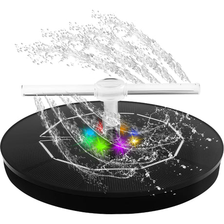 Carvallo Solar Spring | 3W Solbrunn med LED Färgspel | Upp till 60 cm Fontänhöjd | 7 Düsenaufsätze Carvallo