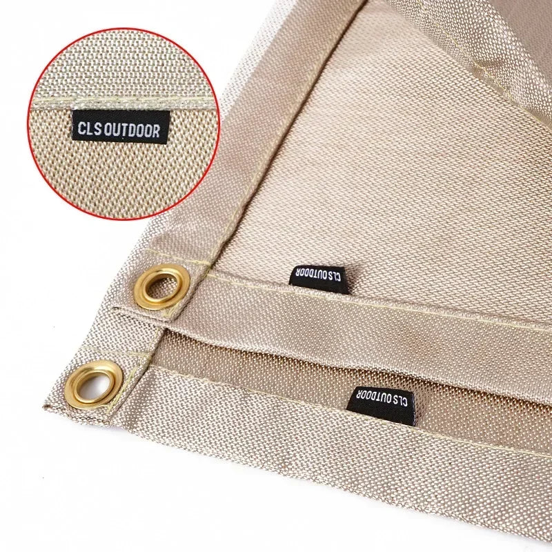 Carvallo Brandskydd Campingmatta | Värmebeständig & Brandsäker | Ideal för Grill & Eldstad | Glasfiber Beige Carvallo