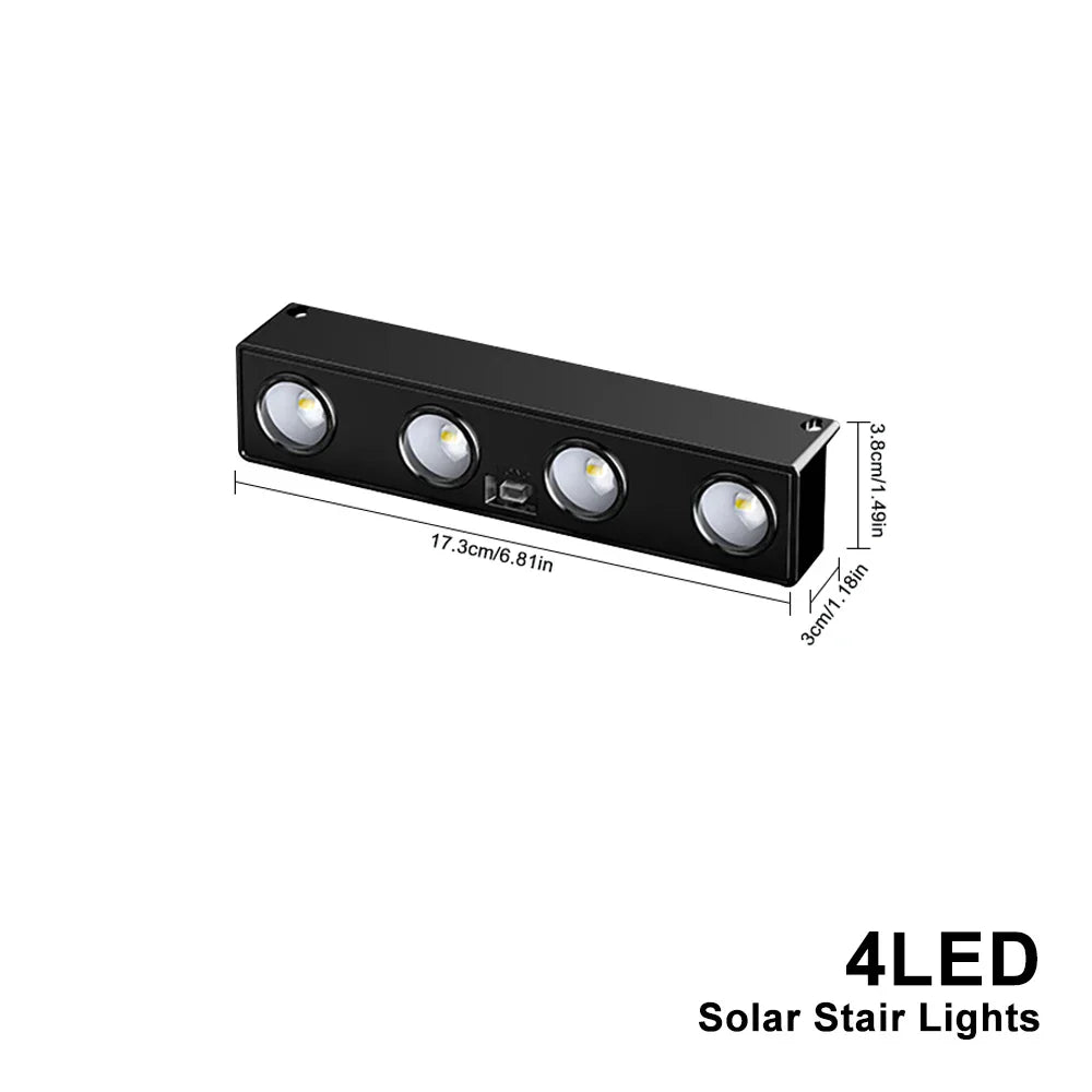 Carvallo LumiFence Solarlampor | 4-pack LED utomhuslampor | IP54 Väderbeständig | Aluminium | För Trädgård, Staket & Terrass Carvallo