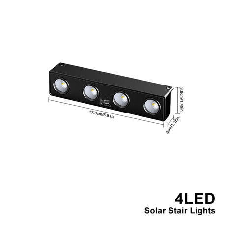 Carvallo LumiFence Solarlampor | 4-pack LED utomhuslampor | IP54 Väderbeständig | Aluminium | För Trädgård, Staket & Terrass Carvallo