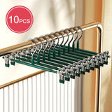 Carvallo rostfria stångklädhängare med klämmor | Justerbar & halkfri | För kjolar, byxor & underkläder | Platsbesparande & sömlös Carvallo