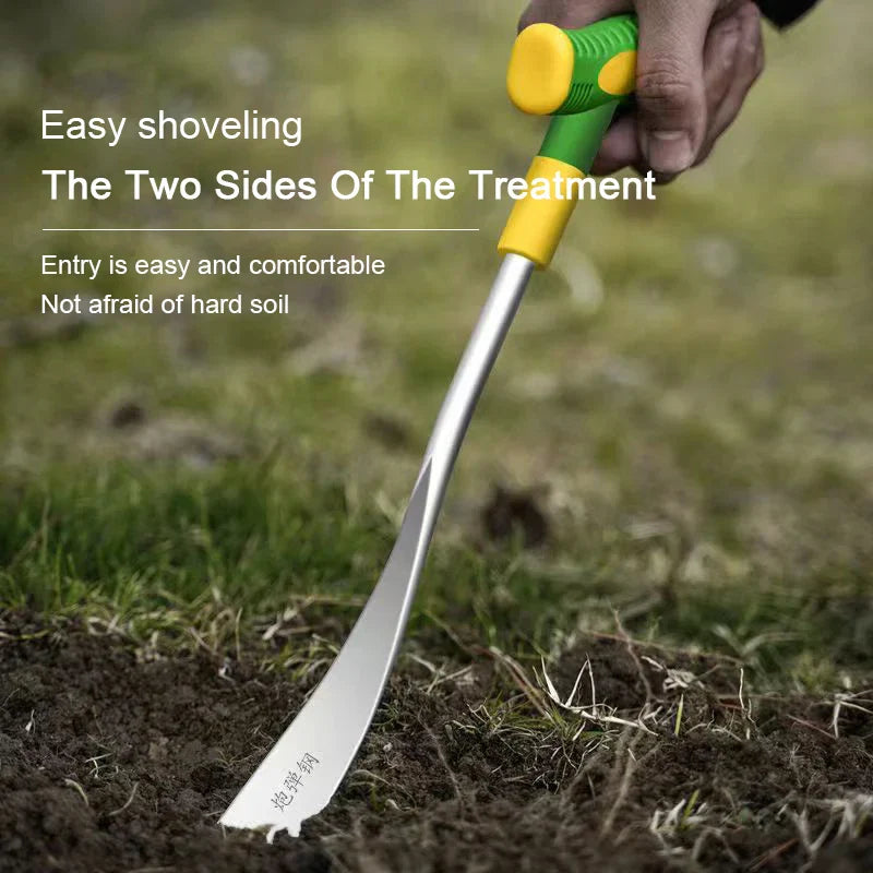 Carvallo HERBINOX | 3-tandig rostfritt stål spade | För vitlök, ogräs och vilda örter Carvallo