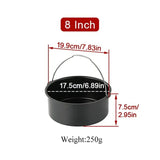 Carvallo Rund Bakform 6/7/8 Tum med Handtag | Non-stick Bakform för Tårtor, Pizza & Airfryer | Stål Bakform med Beläggning | Ugns- & diskmaskinssäker Carvallo