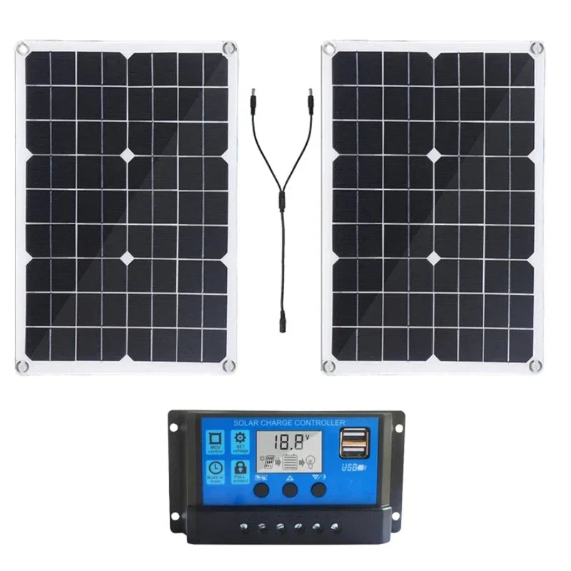 Carvallo Solpanel 1200W | Flexibel 12V Laddpanel | 2x USB & 100A Laddregulator | Utomhus Camping Carvallo