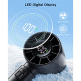Carvallo Mini Handventilator mit LED-Anzeige | 5-Stufen Turbo-Luftkylare | 4000mAh batteri | resefläkt för strand & semester Carvallo