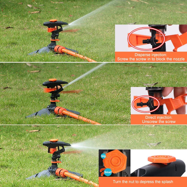 Carvallo Trädgårdssprinkler HydroSpin 360 | 12 m Räckvidd | 360° Rotationsfunktion | För Gräs, Trädgård & Jordbruk | 21 × 25,2 × 16,5 cm Carvallo