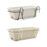 Carvallo Flex Balkongplanter | Med krokar och droppskål | 8 L plastblomlåda för räcken och fönster | Utomhus och inomhus Carvallo