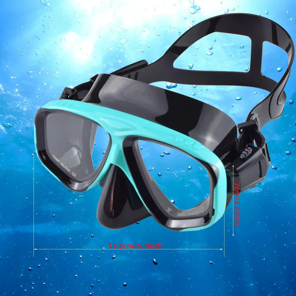 Carvallo dykmask med snorkel | 180° panoramautsikt | Antiläckage & HD-glas | Livsmedelsgodkännt silikon Carvallo