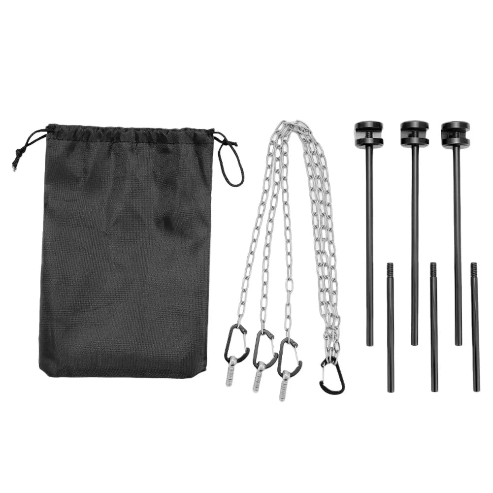 Carvallo-Grillgestell FireTrek TripodFlex | Höjdjusterbar & hopfällbar | Med kedja & väska | För utomhus & camping | 60 cm kedjelängd Carvallo
