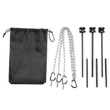 Carvallo-Grillgestell FireTrek TripodFlex | Höjdjusterbar & hopfällbar | Med kedja & väska | För utomhus & camping | 60 cm kedjelängd Carvallo