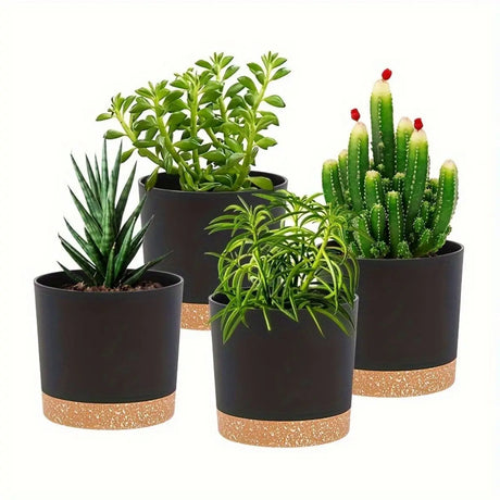 Carvallo Planter med Avtagbart Botten | Andningsbar Blomkruka | Självvattnande & Korrosionsbeständig | 4-pack Carvallo