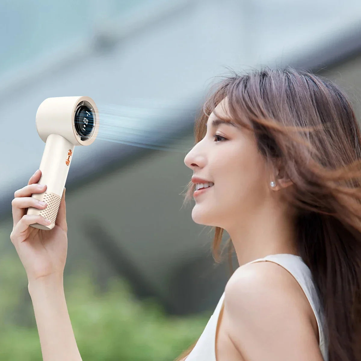 Carvallo-Luftare AirVento | Bärbar klimabrisfunktion | 6 rotorbladen & 199-stegs intensitetsreglering | Kompakt & Lätt Carvallo