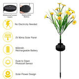 Carvallo Solar Trädgårdslampa Tusensköna | Vattentät LED Blomlampa för Utomhusbruk | Automatisk Deko-Solarlampa för Trädgård & Balkong Carvallo