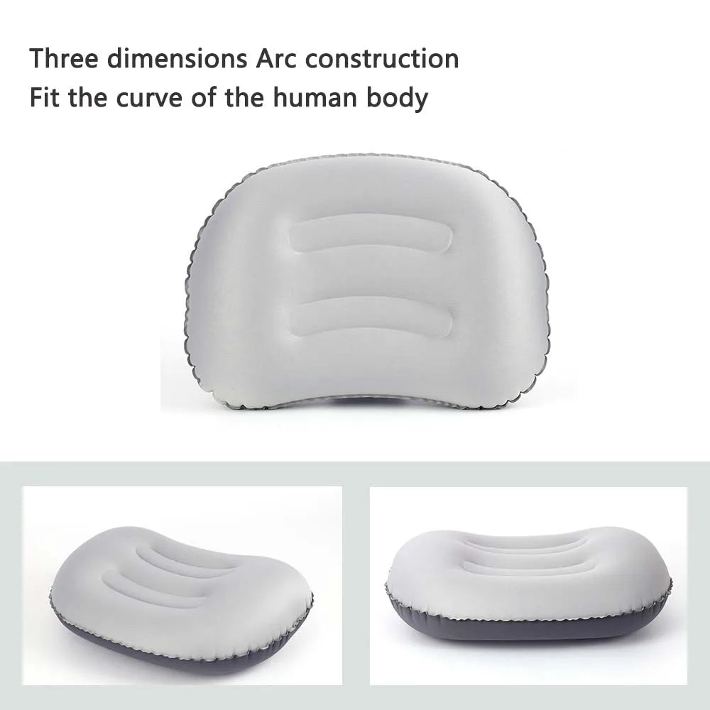 Carvallo Uppblåsbart Utomhus kudd | Komprimerbar & Fällbar | Nackstöd för Camping, Vandring & Resor Carvallo