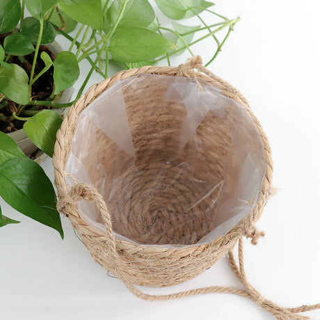 Carvallo Planter | Hand-knotted Macrame | Versatile & Stylish | Jute Natural Carvallo